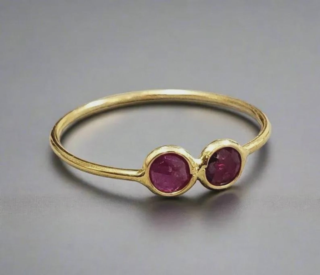 Bague en or 18 carats avec rubis rond naturel pour femme, rubis d'exception