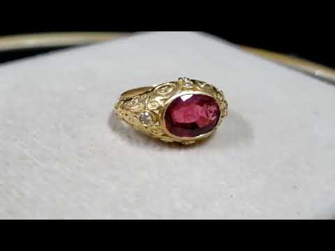 14k Gold Rubellite Ring For Women