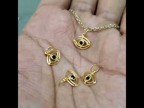 14k Gold Evil Eye Diamond Pendant For Women