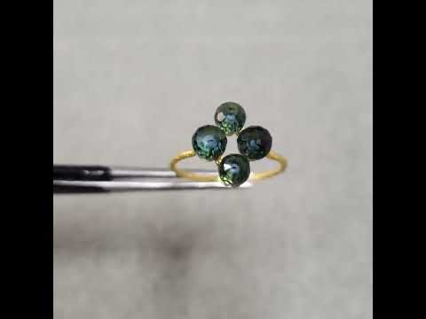 14K Gold Drilled London Blue Topaz Ring