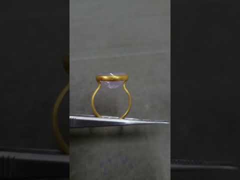14k Gold Oval Lavender Quartz / Rose de France Amethyst Ring