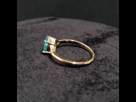 14k Gold Natural Ice Apatite Ring