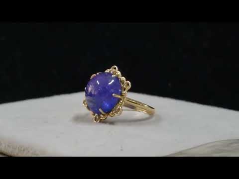 Delicate 14k Solid Tanzanite Diamond Gold Ring - K Jewelry Accessories