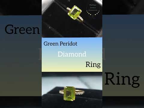 Green Peridot and Diamond 18k Gold Ring