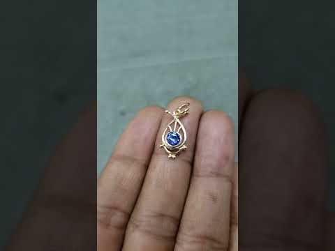 Natural Tanzanite Gold Pendant