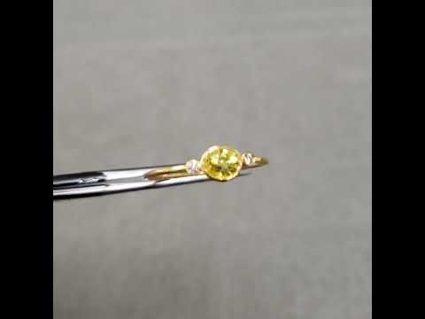 18k Gold Yellow Sapphire and Diamond Ring