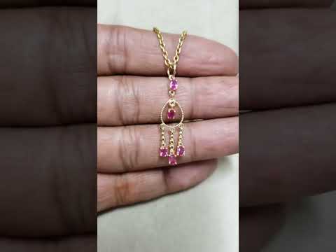14k Gold Handmade Ruby Pendant