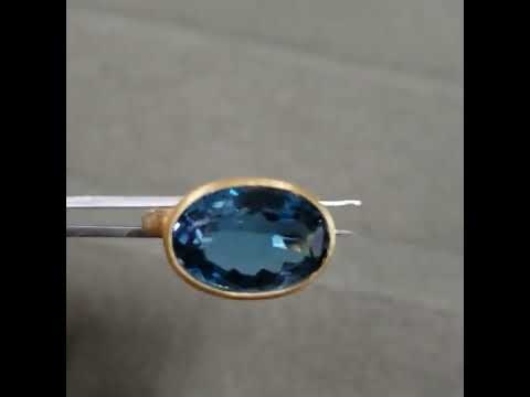 14k Gold London Blue Topaz Ring