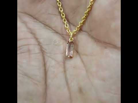 Amazing shade 14k Pink Tourmaline Gold Pendant