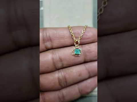 Natural Zambian Emerald 14k Gold Pendant