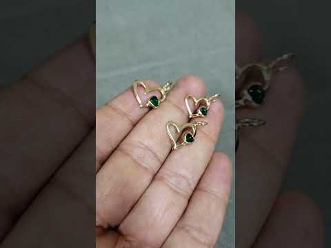 Zambian Emerald Heart 14k Gold Pendant