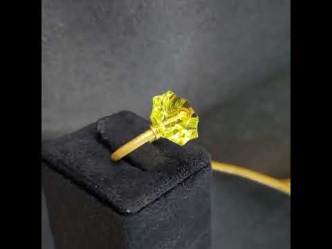 14k Gold Lemon Quartz Flower Gold Ring