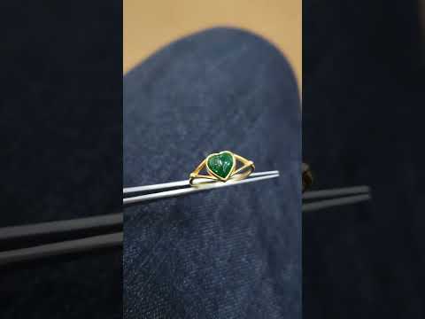 Cabochon 18k Gold Zambian Emerald Ring