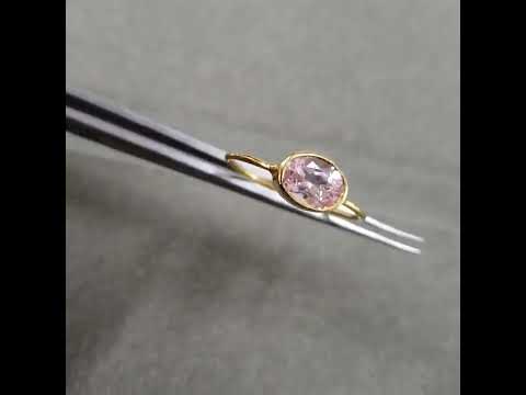 18k Gold Pink Morganite Ring Beautiful Gift for her