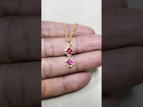 Pendentif en or 14 carats et rubis, fait main 