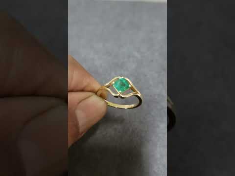 Asscher Cut Emerald 14k Gold Ring
