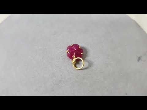 18K Gold Ruby Charm Pendant