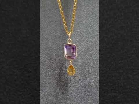 Ametrine and Citrine 14k Gold Pendant