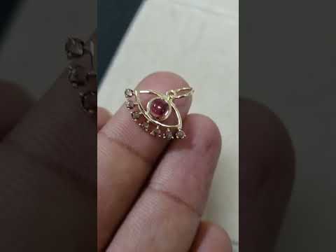 Evil Eye 14k Gold Round Tourmaline and Diamond Pendant