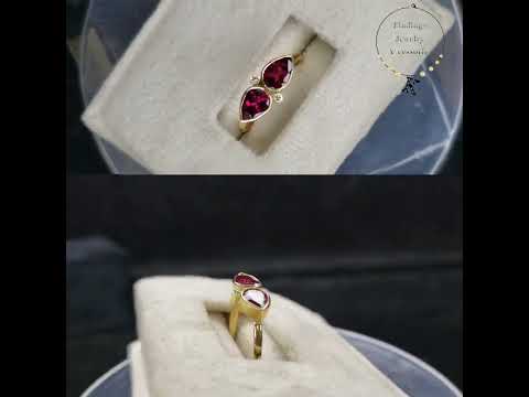 14k Gold Rubellite Pink Tourmaline Diamond Ring