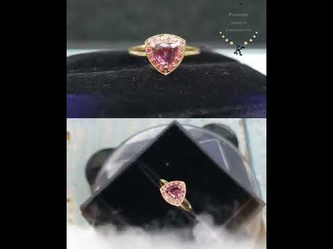 Pink Tourmaline with Ruby Ring 14k Gold