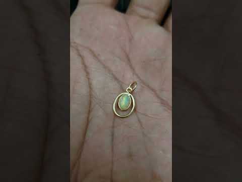 Ethiopian Opal Gold Pendant