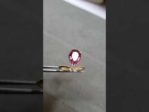 Rich Pink Tourmaline with Diamond 14k Gold Ring #kjewelryaccessories #gold #jewelry #gemstone #gift