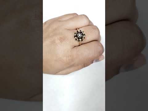 14k Solid Round Smoky Quartz Gold Ring