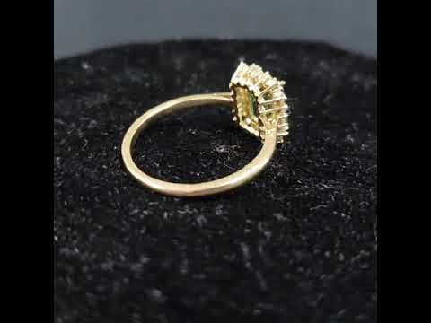 18k Octagon Natural Green Tourmaline Gold Ring