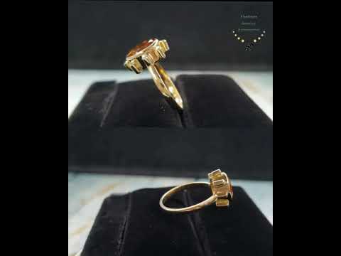14 Karat Gold Citrin mit Diamantring
