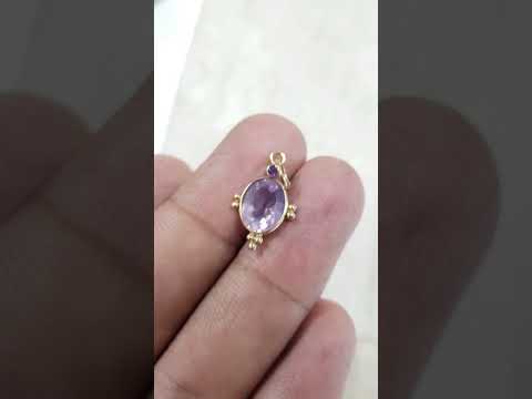 14k Gold Lavender Quartz Pendant