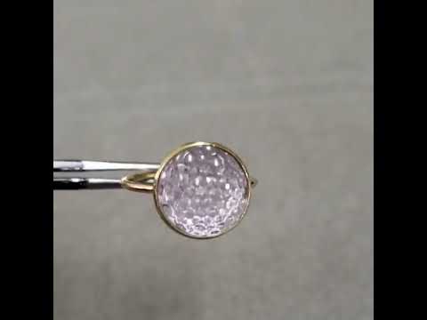 14k Gold Pink Amethyst Carving Ring