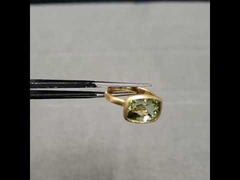 18k Gold Statement Green Tourmaline Ring