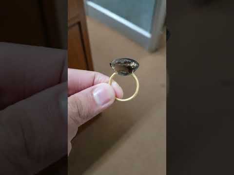 Delicate 14k Gold Drilled Smoky Quartz Ring