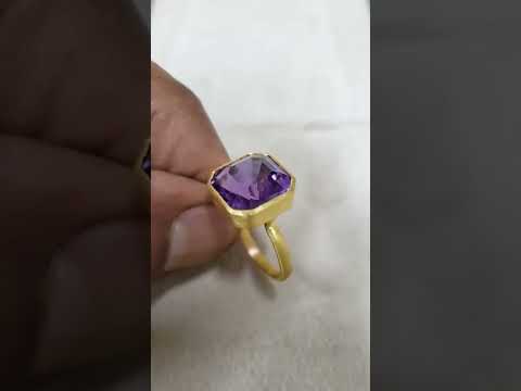 Handmade 14k Purple Amethyst Gold Ring