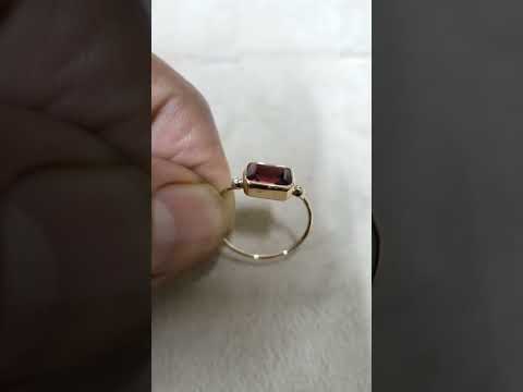 Handmade 14k Diamond & Red Garnet Gold Ring