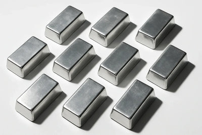 silver bars on white background 