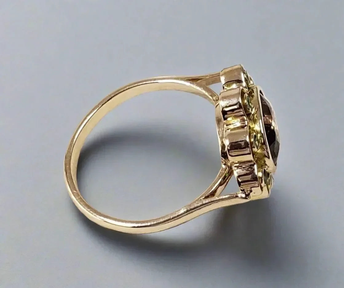14k Gold Tourmaline and Tsavorite Ring - K Jewelry Accessories