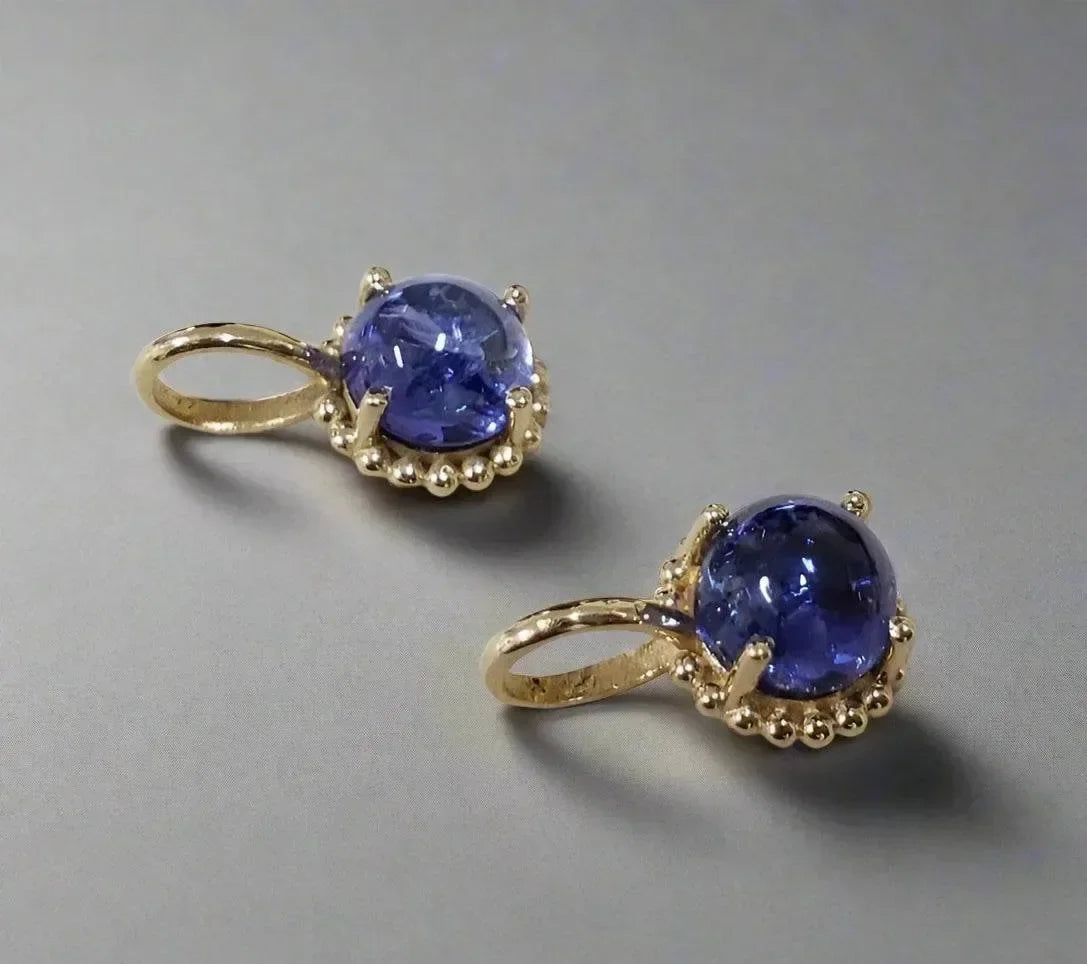 Dainty 14k Natural Tanzanite Gold Charms - K Jewelry Accessories