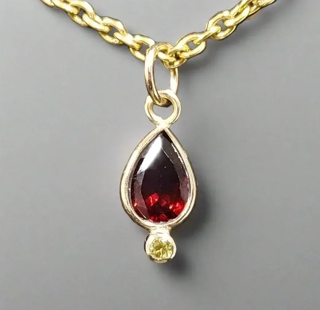 Yellow Sapphire Garnet Pendant 14k Gold - K Jewelry Accessories