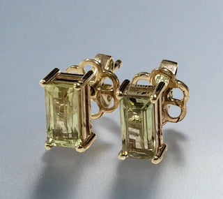 14k Gold Green Tourmaline Earrings Studs - K Jewelry Accessories