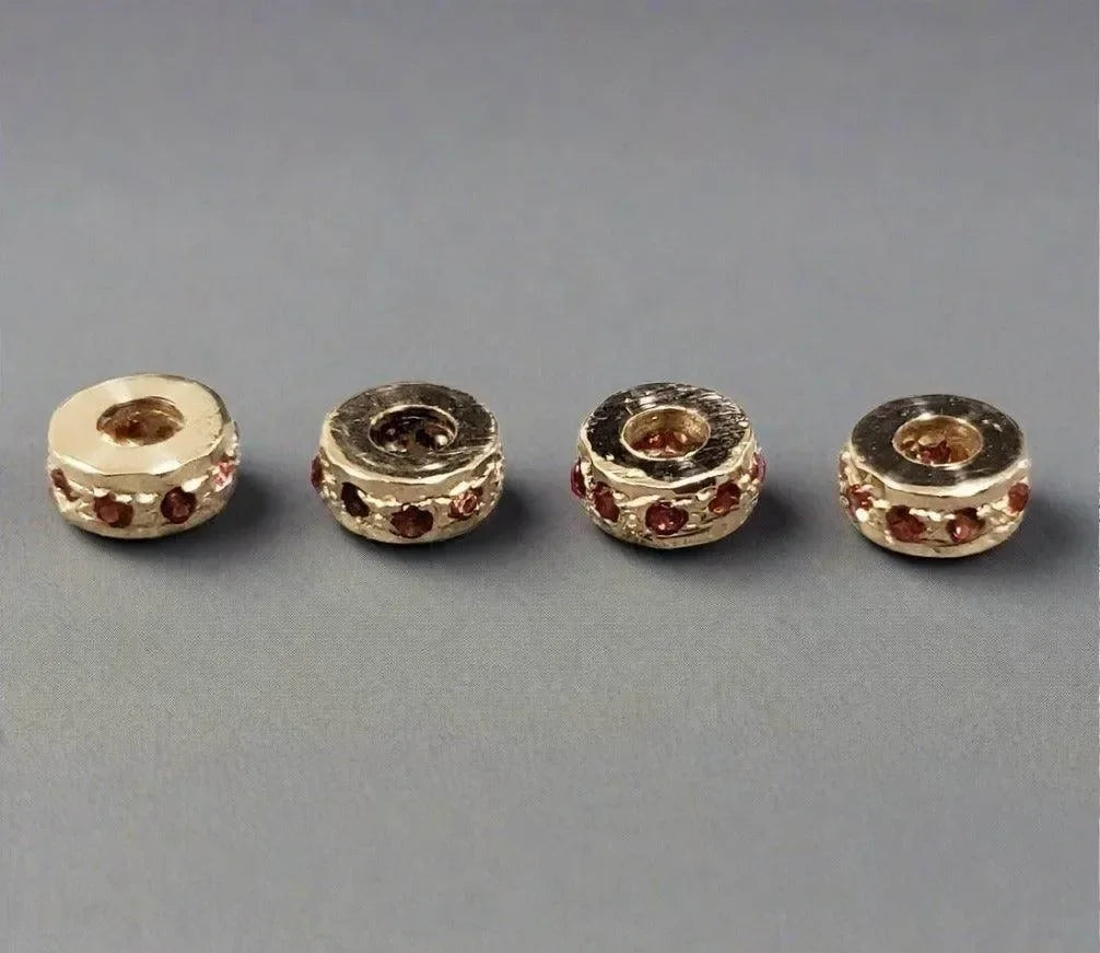 4 mm 14k rondelle spacer beads Gold Round Orange Sapphire - K Jewelry Accessories