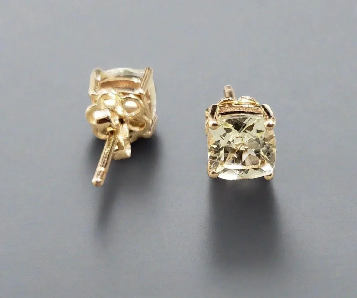 14k Gold Dainty Aquamarine Earrings Studs - K Jewelry Accessories