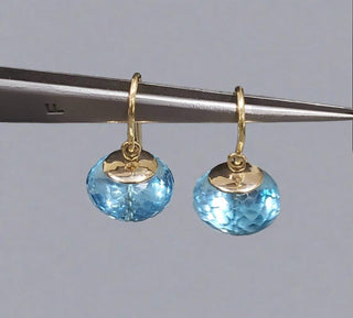 14k Gold Sky Blue Topaz Earrings - K Jewelry Accessories