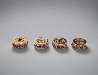 4 mm 14K Gold Ruby Rondelle Spacer Bead - K Jewelry Accessories