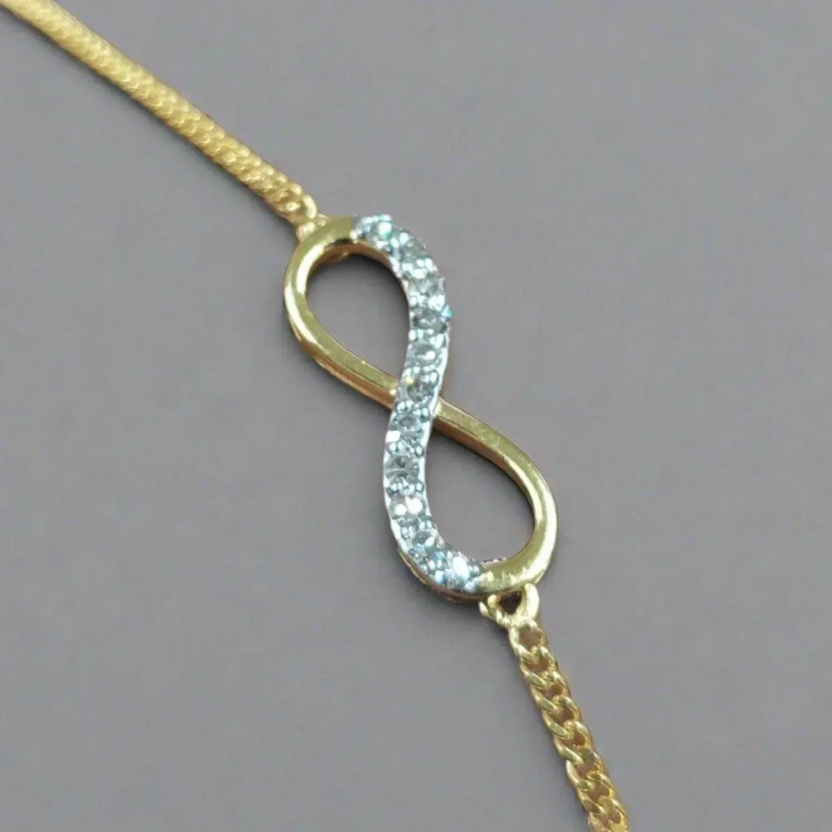 14k Gold Diamond Bracelet Infinity Shape Minimalistic Design - K Jewelry Accessories