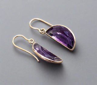 14k Amethyst Earrings Gold Natural - K Jewelry Accessories