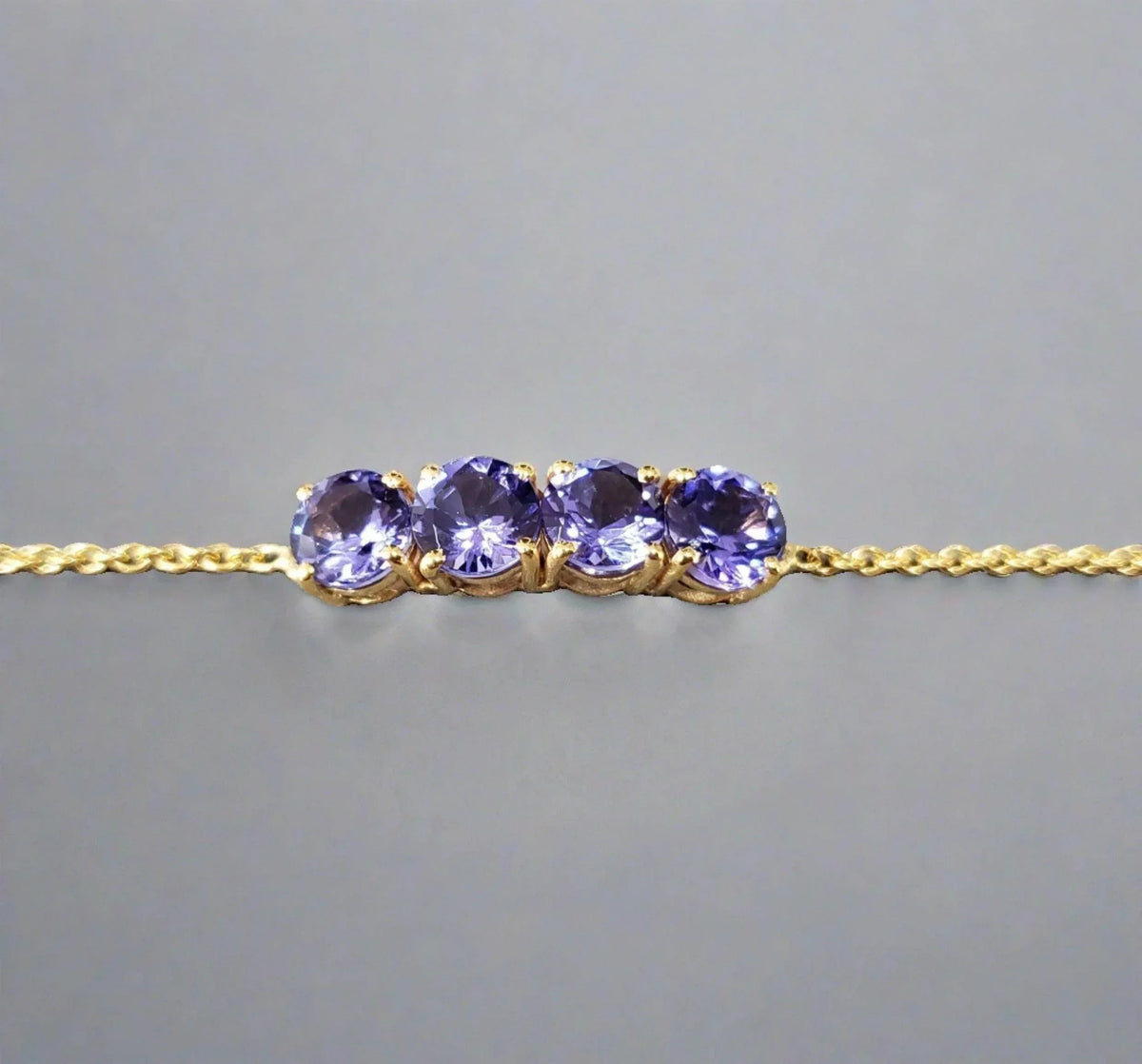 14k Gold Tanzanite Bracelet Round Shaped - K Jewelry Accessories