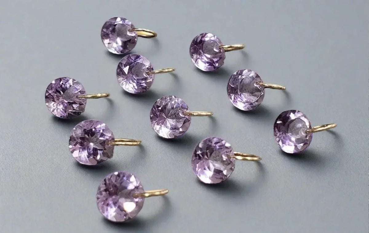 14k Gold Amethyst Drilled Charm - K Jewelry Accessories