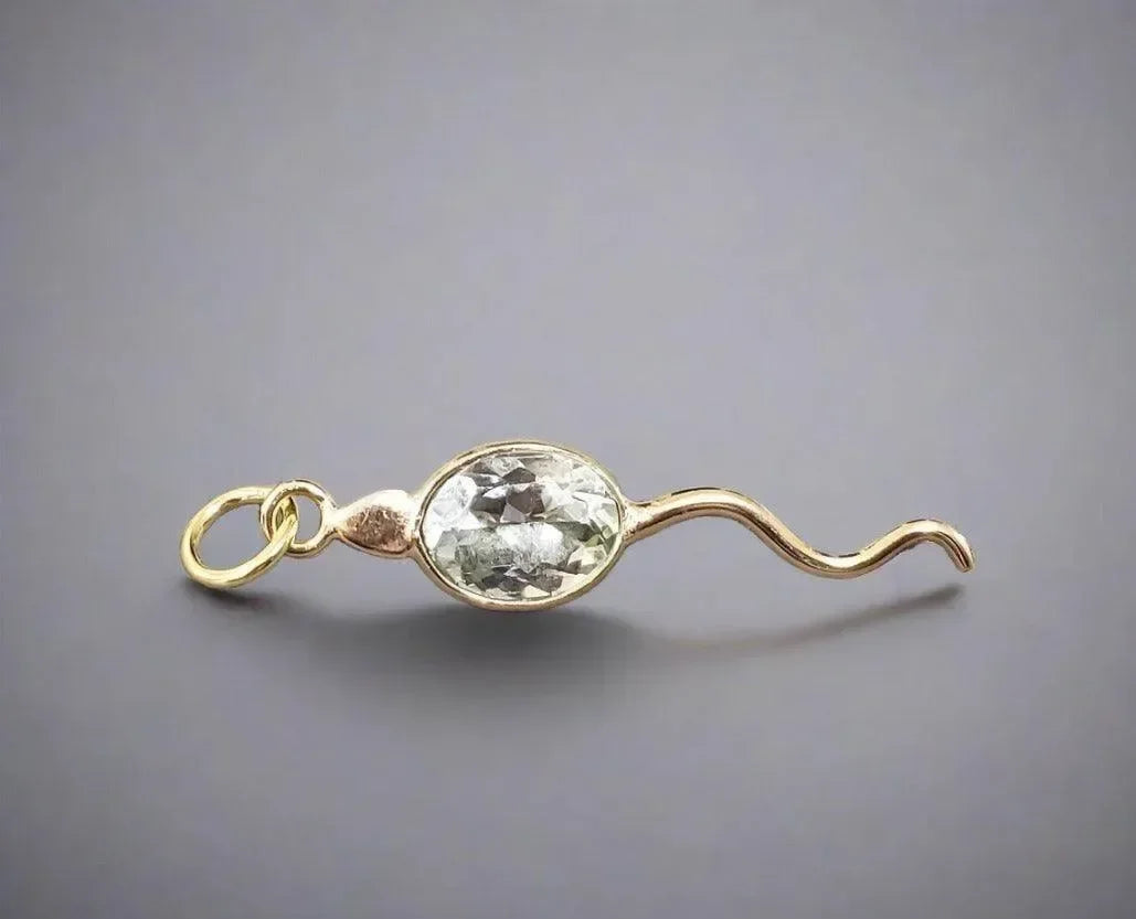 14k Aquamarine Snake Pendant Gold - K Jewelry Accessories